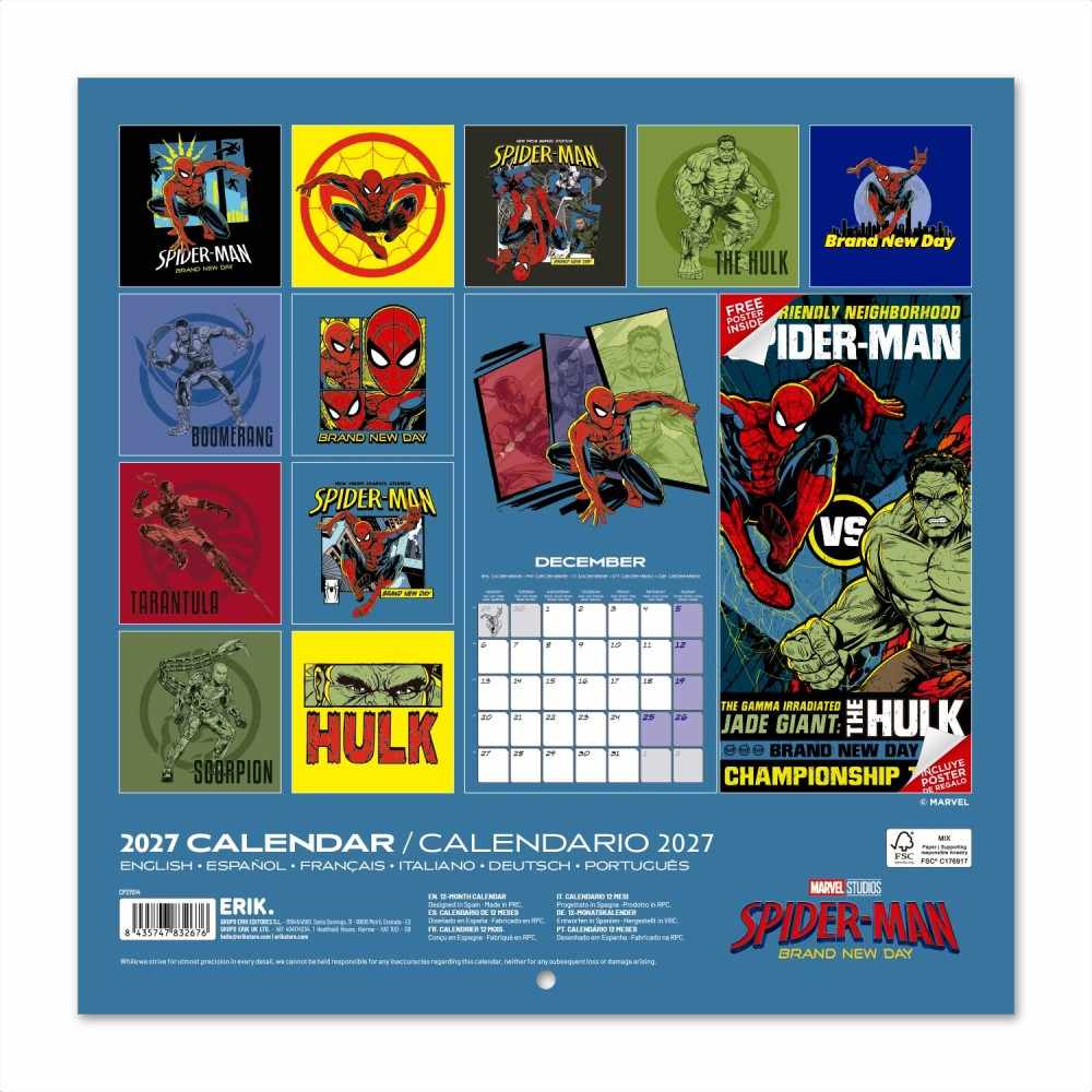 Grupo Erik Marvel Spiderman - 2027 30X30 Kalender - Mehrfarben